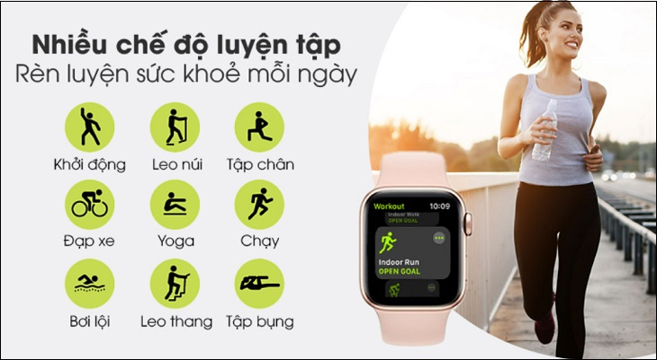 Apple Watch Series 5 và Apple Watch SE đều trang bị nhiều chế độ tập luyện giúp nâng cao và cải thiện sức khỏe người dùng