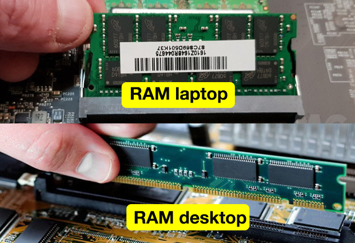 RAM laptop có kích thước nhỏ và ngắn hơn so với RAM desktop