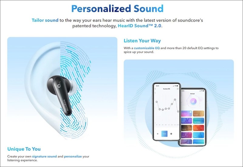 Tùy chỉnh âm thanh theo từng cá nhân trên Soundcore Liberty 4 Tùy chỉnh âm thanh theo từng cá nhân trên Soundcore Liberty 4