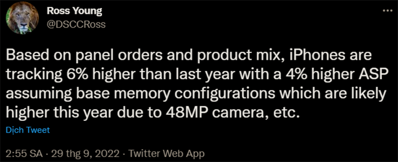 Tweet của Ross Young Tweet của Ross Young