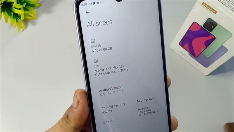 Redmi 11 Prime 4G được cung cấp sức mạnh từ con chip Helio G99.