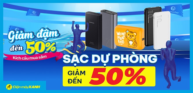 GIẢM MẠNH! Giảm đến 50% pin sạc dự phòng, giá còn lại 'bé xíu', mua ngay đừng ngại
