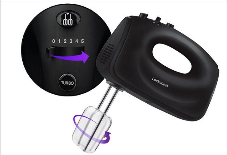 Máy đánh trứng Lock&Lock EJM501DGRY được trang bị chức năng Turbo, cho phép bạn điều chỉnh tốc độ đánh dễ dàng