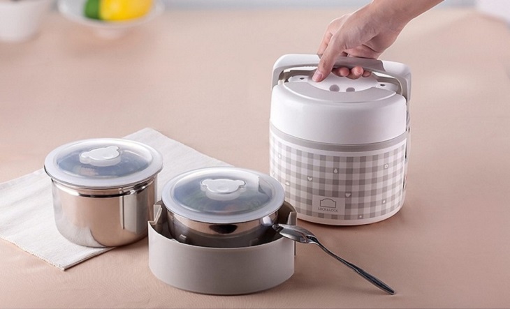 Nắp hộp hâm cơm có vòng đệm cao su chắc chắn