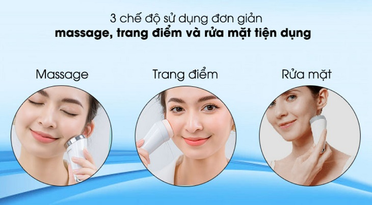 Máy rửa mặt 3 trong 1 Lifetrons EM-600 có 3 chế độ sử dụng