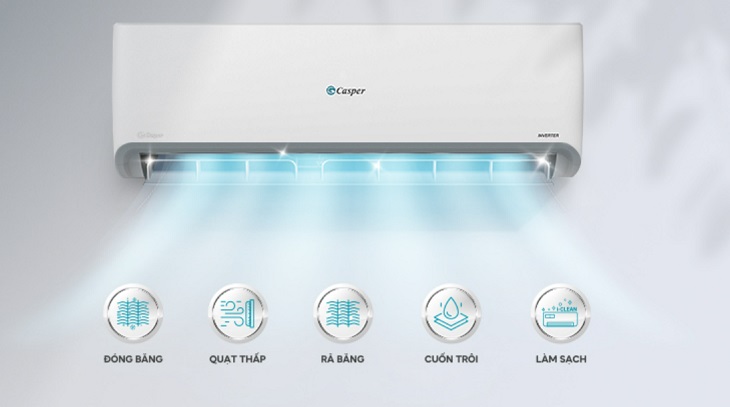 Cơ chế tự động làm sạch iClean trên máy lạnh Casper hai chiều Inverter 1.5 HP GH-12IS33