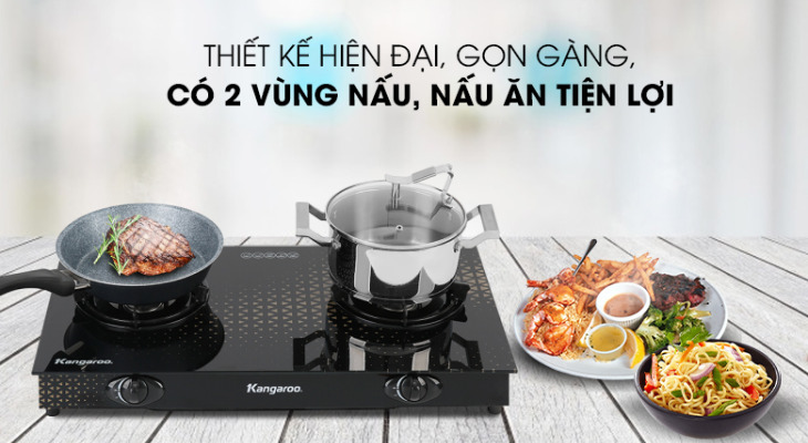 Bếp ga đôi Kangaroo KG8G1C có thiết kế sang trọng, hiện đại Bếp ga đôi Kangaroo KG8G1C có thiết kế sang trọng, hiện đại