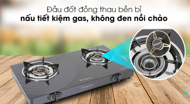 Bếp ga đôi Kangaroo KG519M sở hữu đầu đốt làm bằng đồng thau Bếp ga đôi Kangaroo KG519M sở hữu đầu đốt làm bằng đồng thau