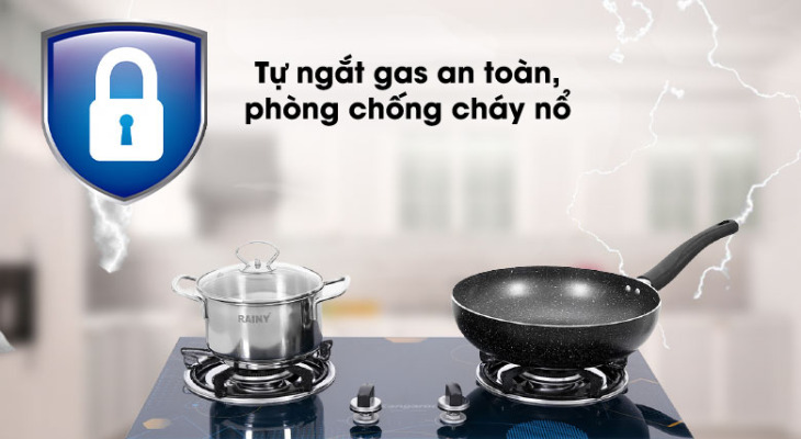 Bếp ga âm Kangaroo KG536B có tính năng tự ngắt gas an toàn Bếp ga âm Kangaroo KG536B có tính năng tự ngắt gas an toàn