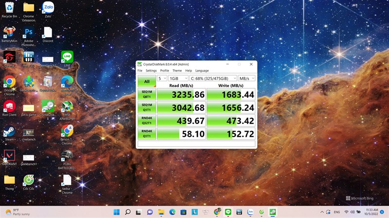 Sử dụng phần mềm Crystal Diskmark để đo tốc độ đọc/ghi của ổ cứng SSD bên trong Lenovo Ideapad Gaming 3 15ARH7. Sử dụng phần mềm Crystal Diskmark để đo tốc độ đọc/ghi của ổ cứng SSD bên trong Lenovo Ideapad Gaming 3 15ARH7.