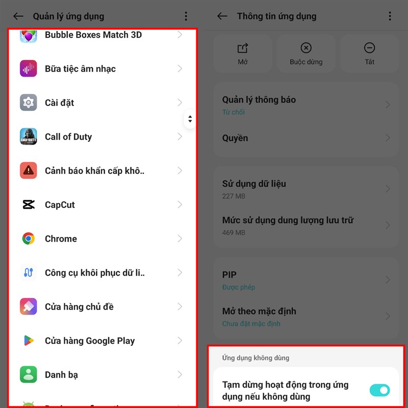 Cách bật tự động tắt ứng dụng không dùng trên điện thoại