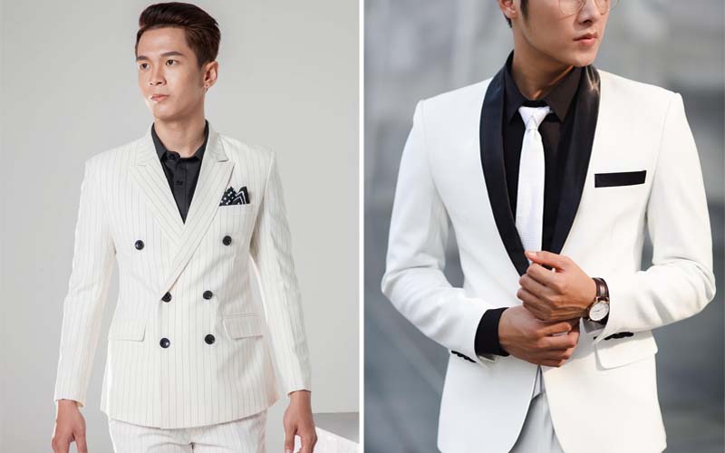 GIẢM 75% Bộ vest nam 6 cúc Hàn Quốc đẹp màu trắng giá siêu rẻ DKE0006 -  DUKI STORE | Shopee Việt Nam
