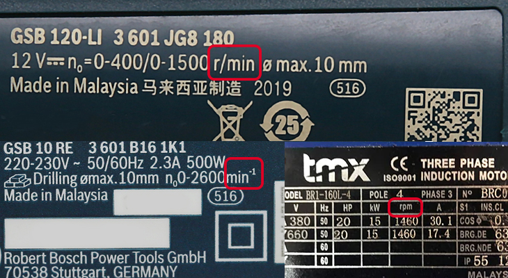 Kí hiệu của tốc độ không tải
