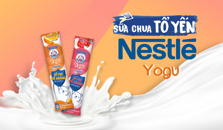 Nestlé Yogu - Sữa chua uống chứa tổ yến nay có thêm hương vị dâu, cam mới
