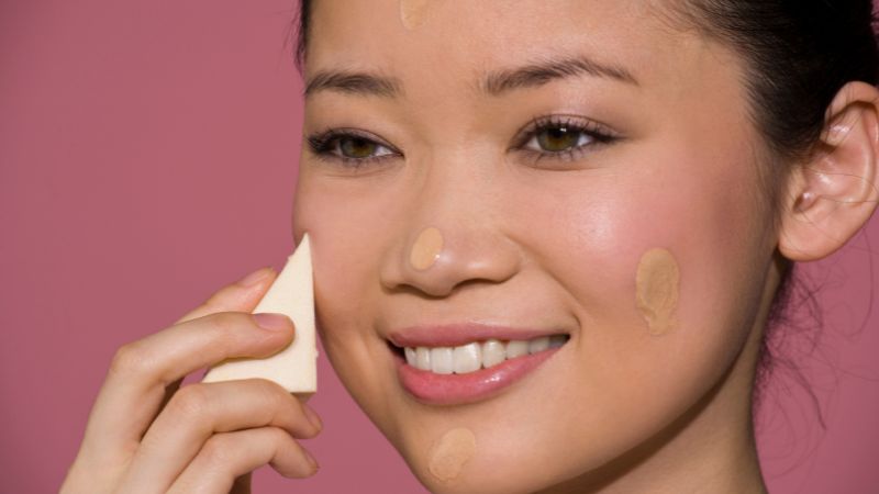 Evenly spread foundation on the skin