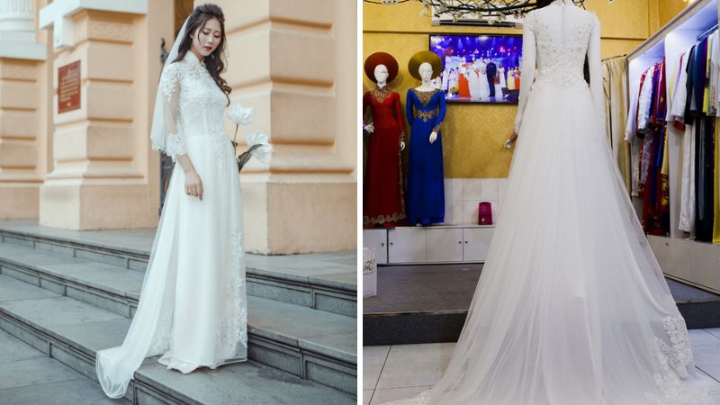 Top 20 mẫu áo dài cưới được cô dâu lựa chọn nhiều