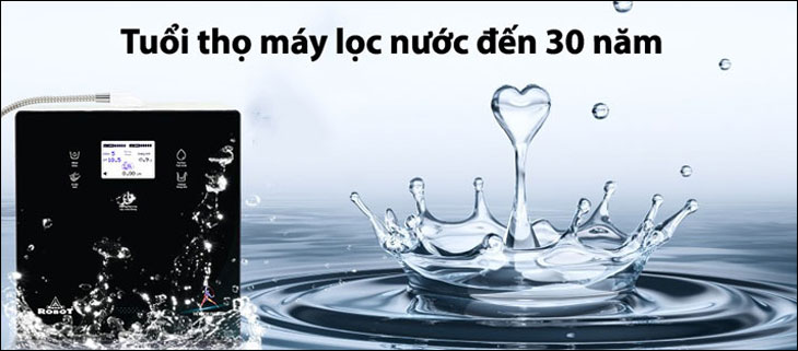 Máy lọc nước điện giải Robot Iron Prince 37X KG (Imei) có tuổi thọ đến 30 năm