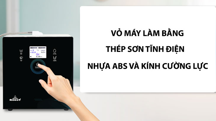 Máy lọc nước điện giải Robot Iron Prince 37X KG (Imei) có chất liệu vỏ máy an toàn, chất lượng