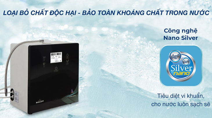 Máy lọc nước điện giải Robot Iron Prince 37X KG (Imei) được tích hợp công nghệ Nano Silver kháng khuẩn, chất lượng