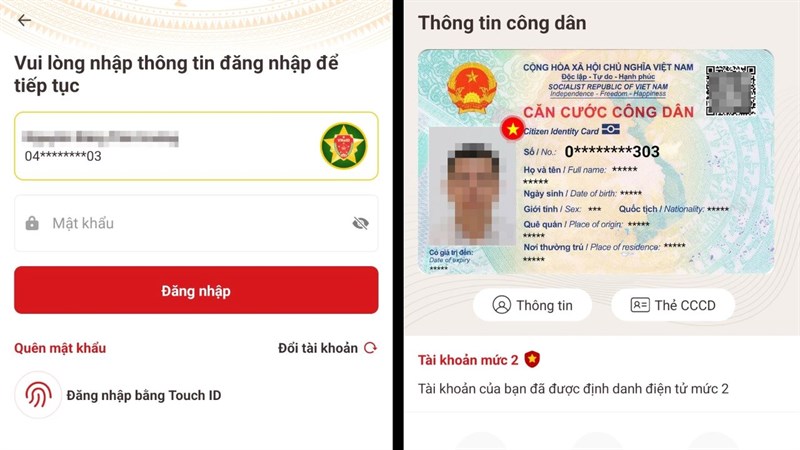 Có thể thay thế thẻ CCCD bằng tài khoản định danh điện tử mức 2?