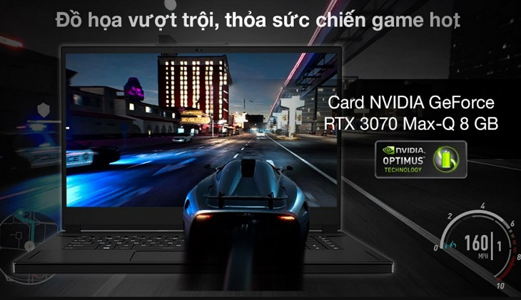 Laptop MSI Gaming GS66 Stealth 11UG i7 (219VN) trang bị card đồ họa rời NVIDIA GeForce RTX 3070 Max-Q 8 GB cho tốc độ xử lý và chơi game cực mượt