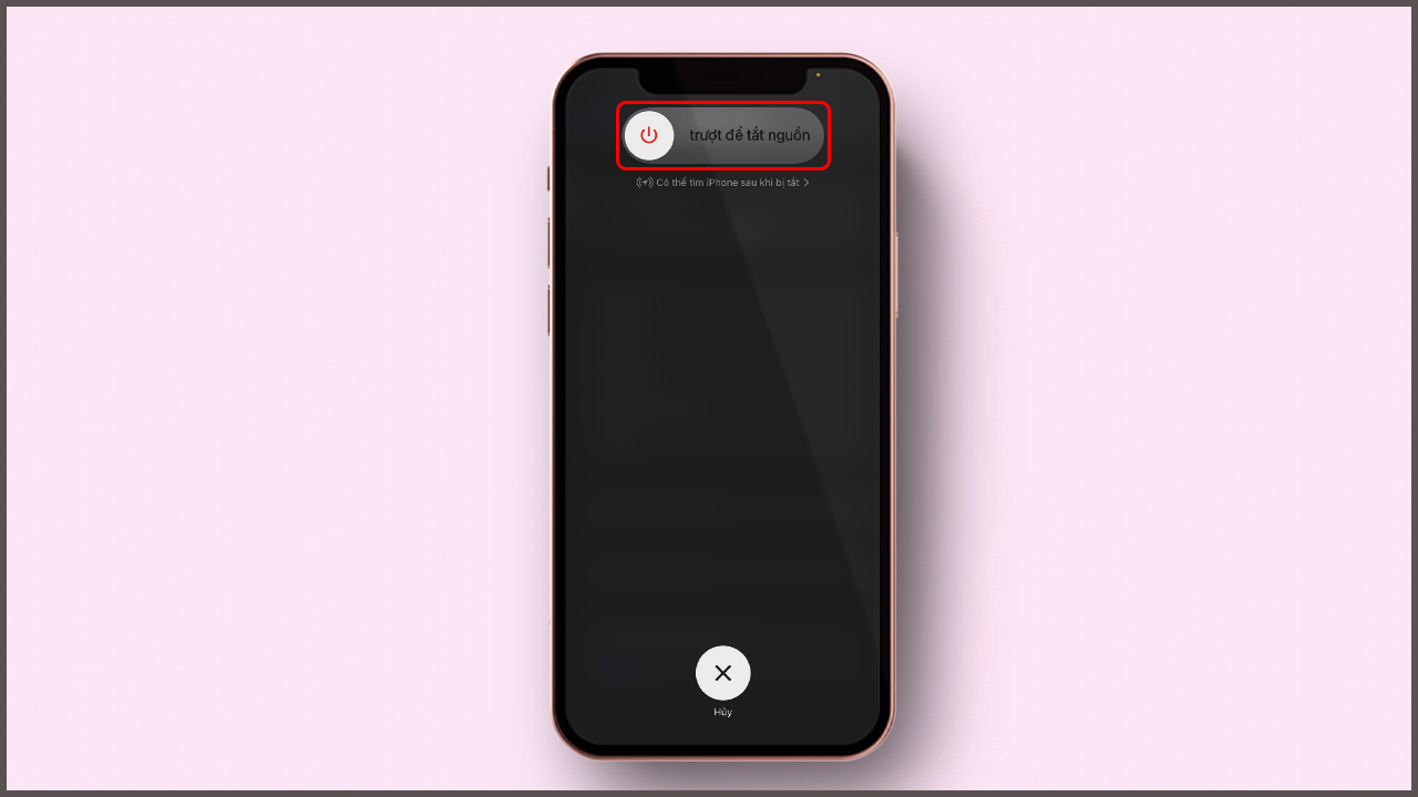 Thao t&aacute;c trượt sang phải để tắt nguồn iPhone 14 bằng ph&iacute;m cứng