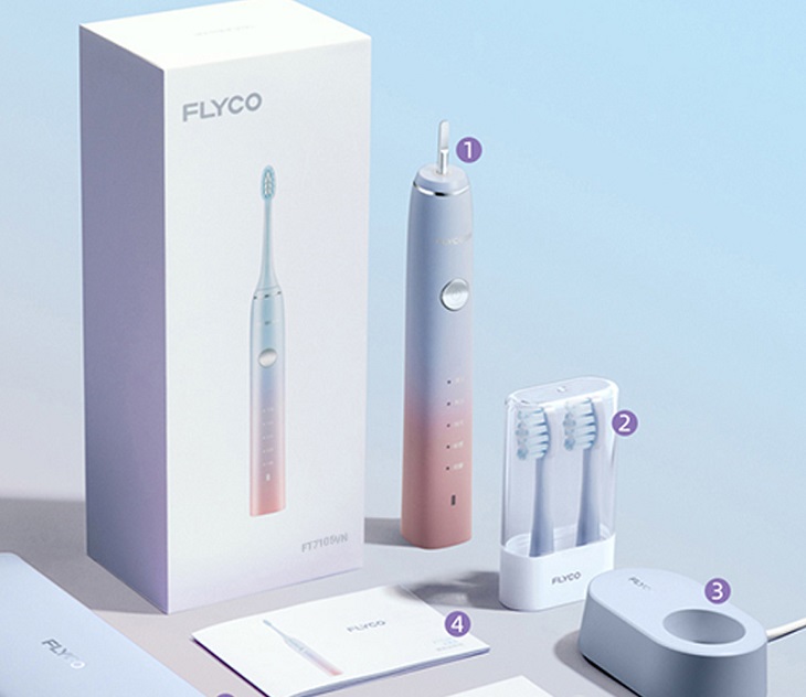 Bàn chải điện Flyco FT7105VN sở hữu công nghệ tiên tiến sonic để vô hiệu mảng bám và làm sạch răng