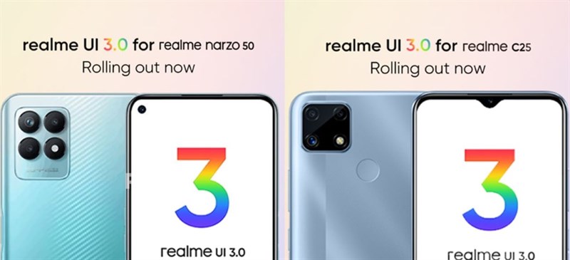 realme C25 và realme Narzo 50 bắt đầu được nhận bản cập nhật realme UI 3 0