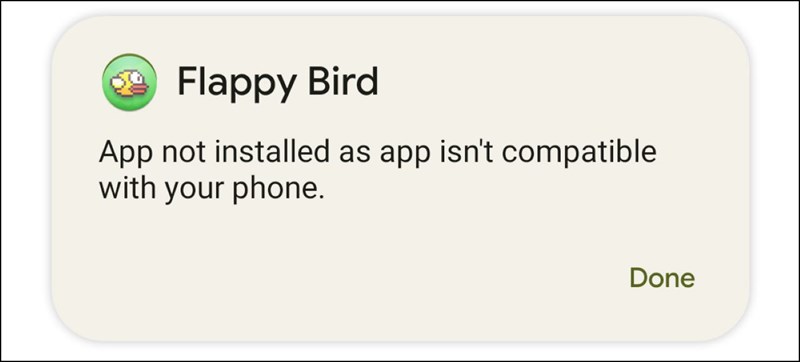 Trò chơi 32 bit Flappy Bird không thể cài đặt trên bộ đôi Pixel 7 và Pixel 7 Pro