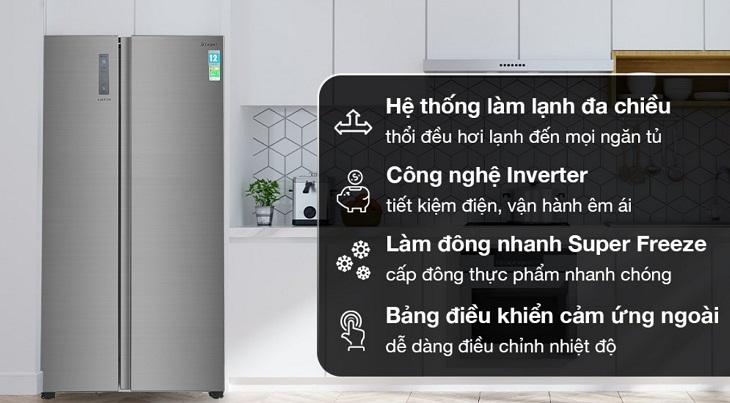 Tủ lạnh Casper Inverter 552 lít RS-570VT bảo quản thực phẩm hiệu quả nhờ trang bị nhiều công nghệ, tiện ích dễ sử dụng
