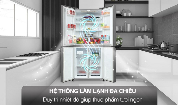 Tủ lạnh Casper Inverter 462 lít RM-520VT sử dụng 2 dàn lạnh độc lập giúp bảo quản thực phẩm toàn diện