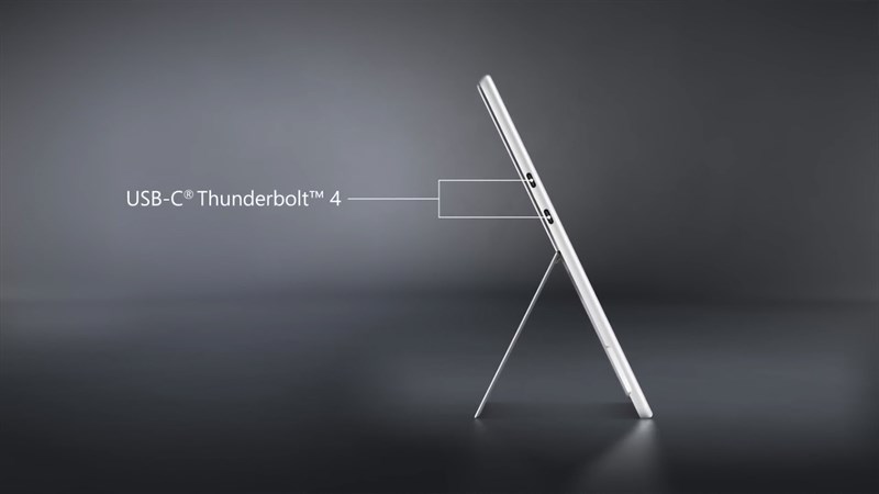 Surface Pro 9 vẫn hỗ trợ cổng kết nối Thunderbolt để người dùng có thể sử dụng linh hoạt hơn
