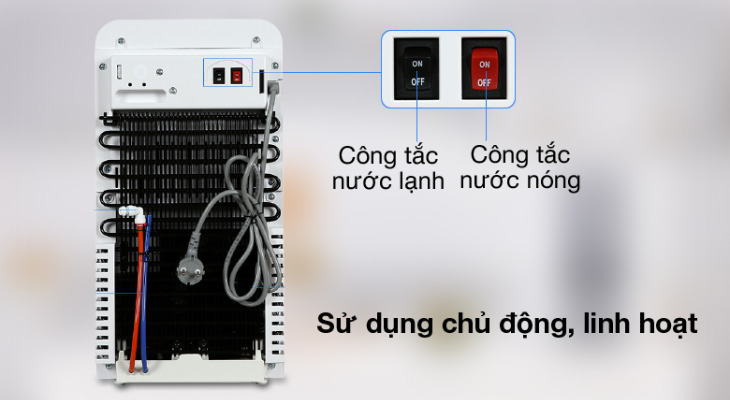 Công tắc bật tắt sử dụng nước nóng, lạnh chủ động