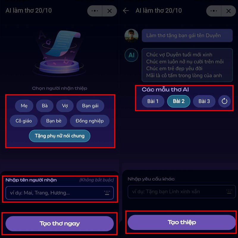 Cách gửi thiệp 20/10 trên Zalo
