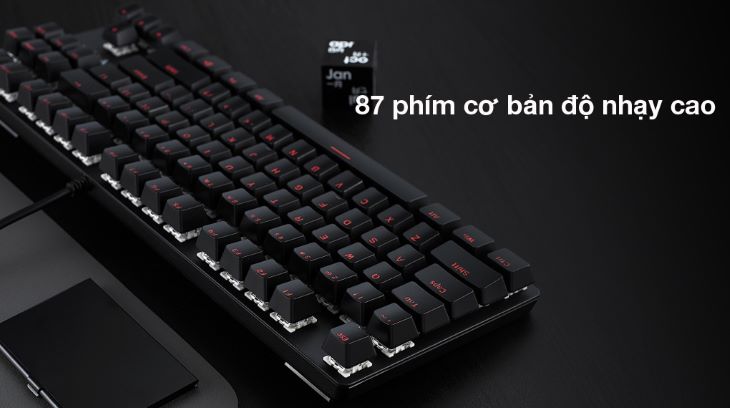 Bàn phím Rapoo kiểu Tenkeyless với 87 phím cơ bản độ nhạy cao, bền bỉ Bàn phím Rapoo kiểu Tenkeyless với 87 phím cơ bản độ nhạy cao, bền bỉ