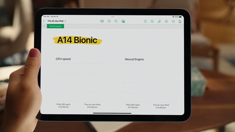 iPad Gen 10 được trang bị vi xử lý Apple A14 Bionic mạnh mẽ
