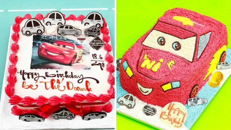 Bánh sinh nhật ô tô McQueen đáng yêu