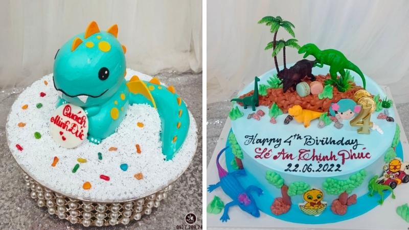 Bánh sinh nhật khủng long 3D đáng yêu