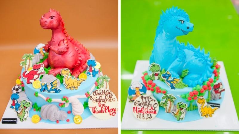 Bánh sinh nhật khủng long 3D ấn tượng 