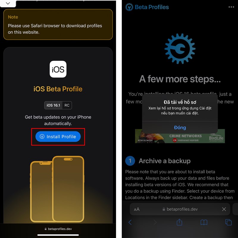 Cách cập nhật iOS 16.1 RC