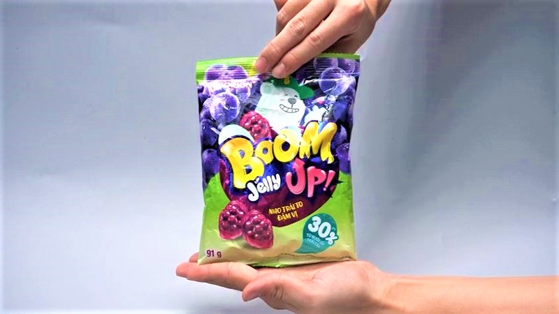 Boom Jelly Orion vị nho có hương vị chua ngọt hấp dẫn, ngập tràn mùi vị nho