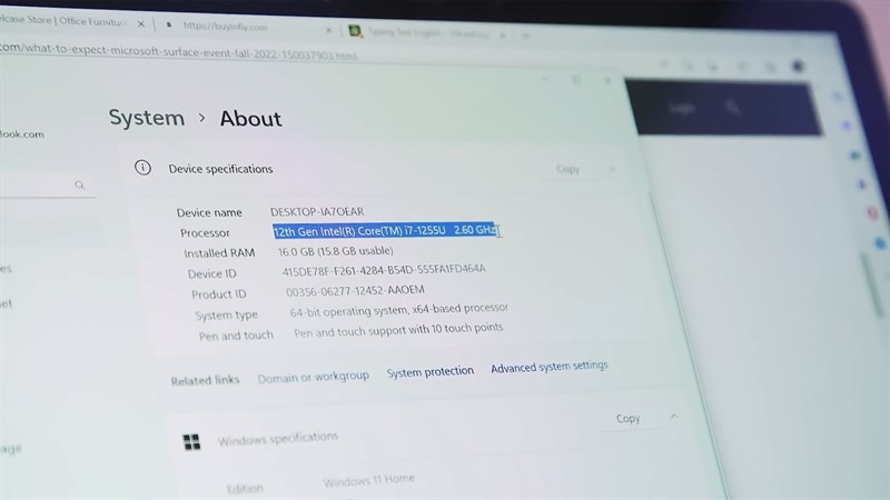 Surface Laptop 5 được trang bị vi xử lý Intel Core i7-1255U Surface Laptop 5 được trang bị vi xử lý Intel Core i7-1255U