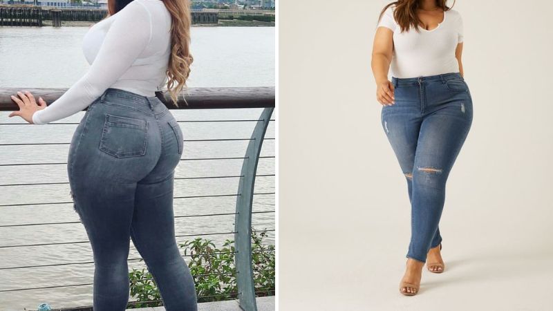 Áo thun mix cùng quần skinny jeans