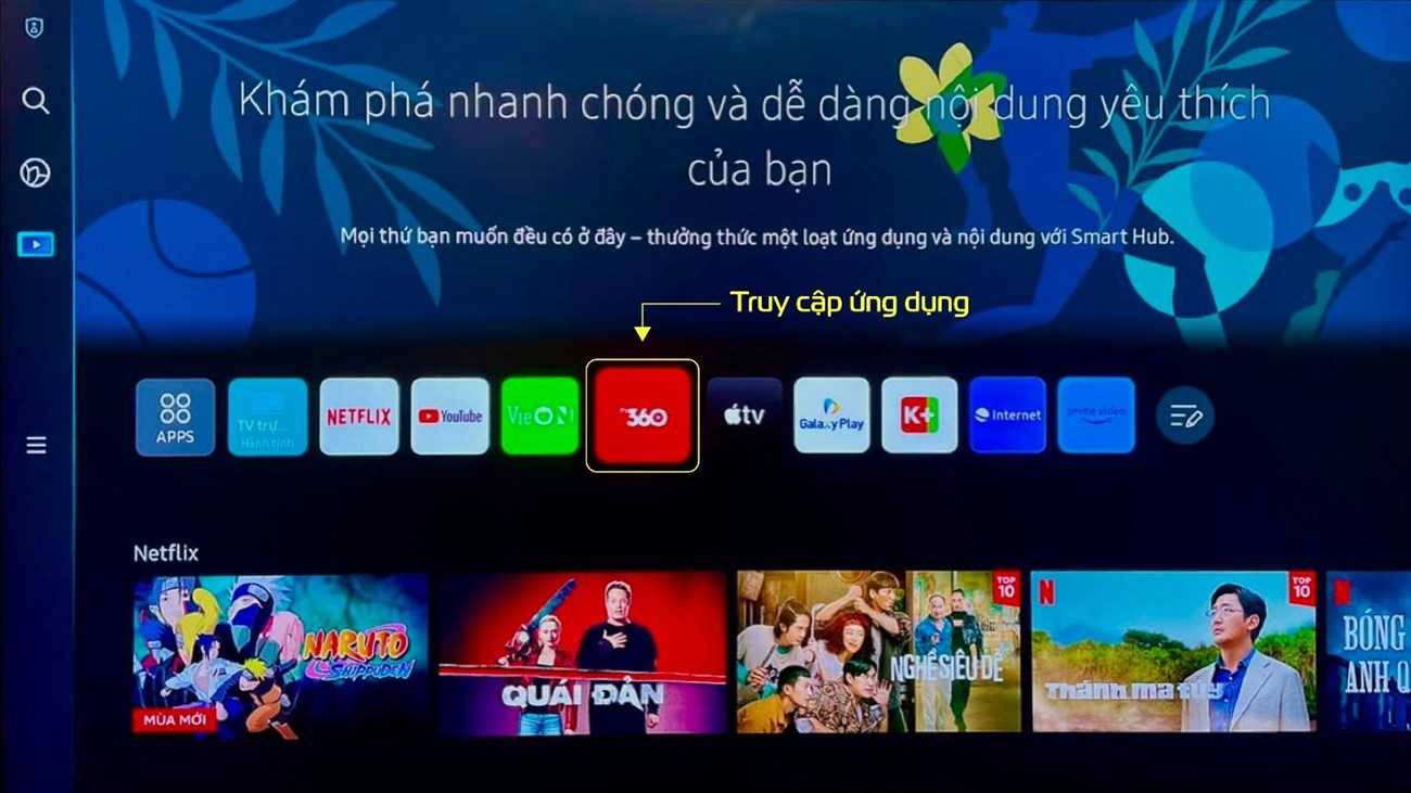 Hướng dẫn nhận quà tặng ứng dụng TV360 khi mua tivi Samsung