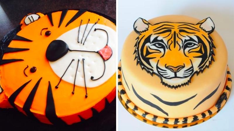 Bánh sinh nhật con hổ đẹp mắt, ấn tượng