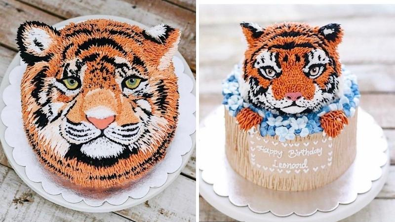 Bánh sinh nhật con hổ đẹp, uy dũng