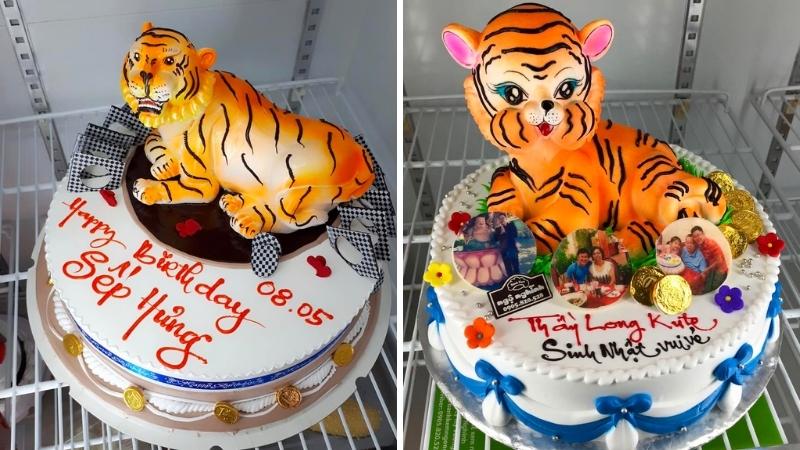 Bánh sinh nhật con hổ 3D ấn tượng