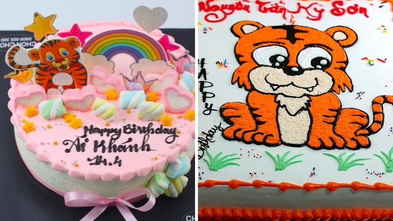 Bánh sinh nhật con hổ màu cam