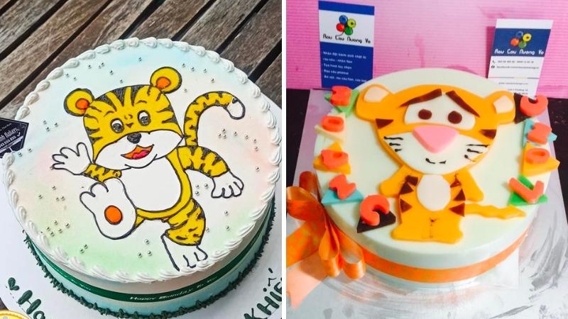Bánh sinh nhật con hổ đẹp mắt