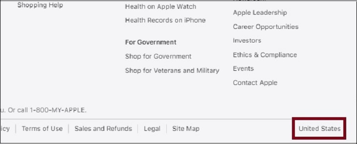 Chọn United ở góc phải màn hình